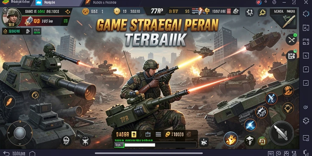 Screenshot yang menunjukkan aksi strategis dalam permainan SLG.