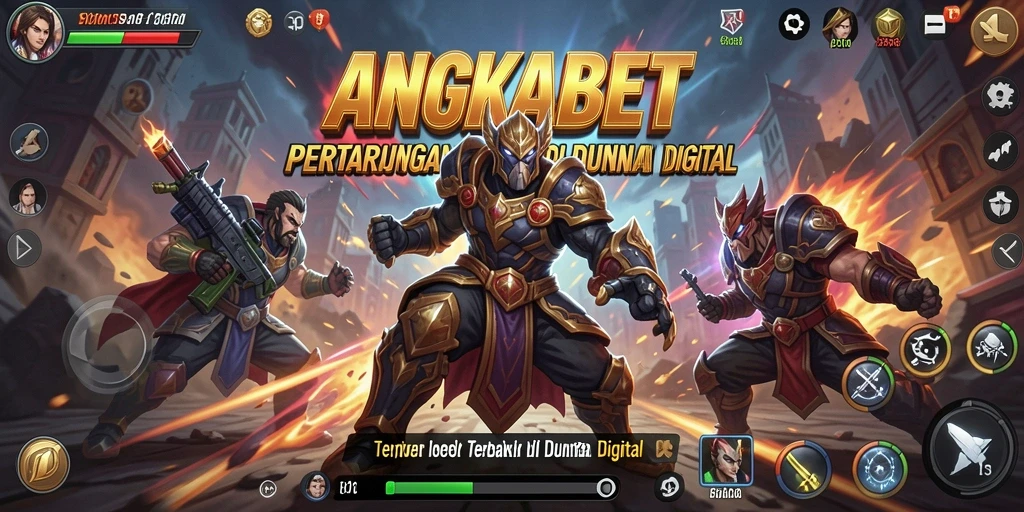 Tampilan penuh aksi dalam game Fighting ANGKABET dengan karakter yang beradu kekuatan.