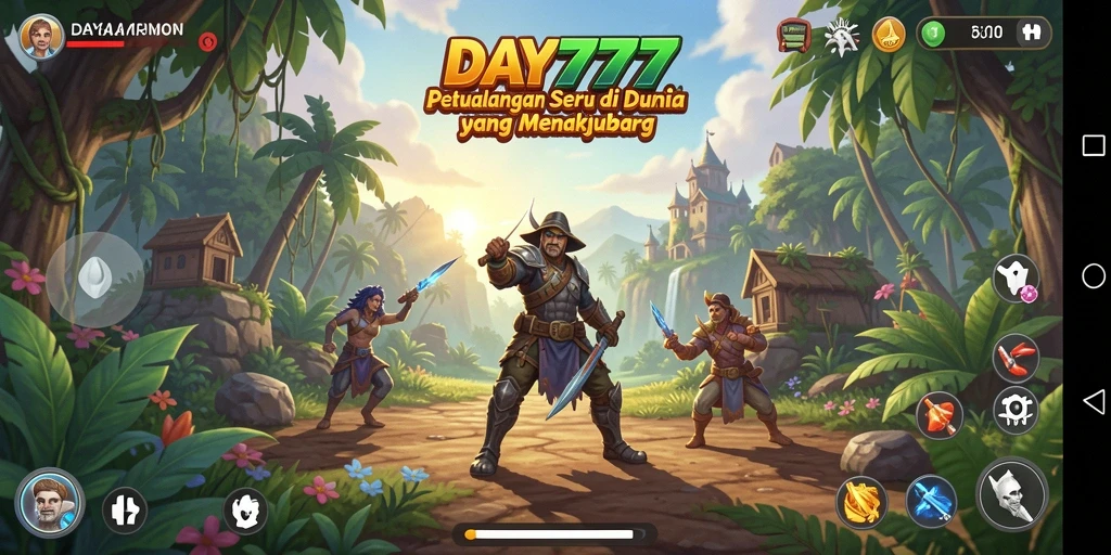 Tampilan gameplay DAY777 dengan pemandangan yang menakjubkan dan aksi seru.