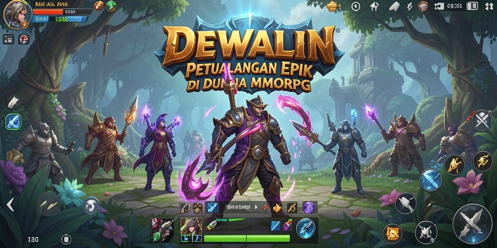 Screenshot gameplay DEWALIN menampilkan pertarungan epik dan keindahan dunia fantasi.