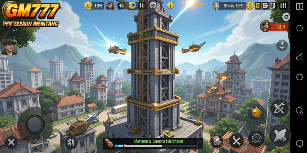 Tampilan gameplay seru di GM777 dengan aksi Tower Defense.