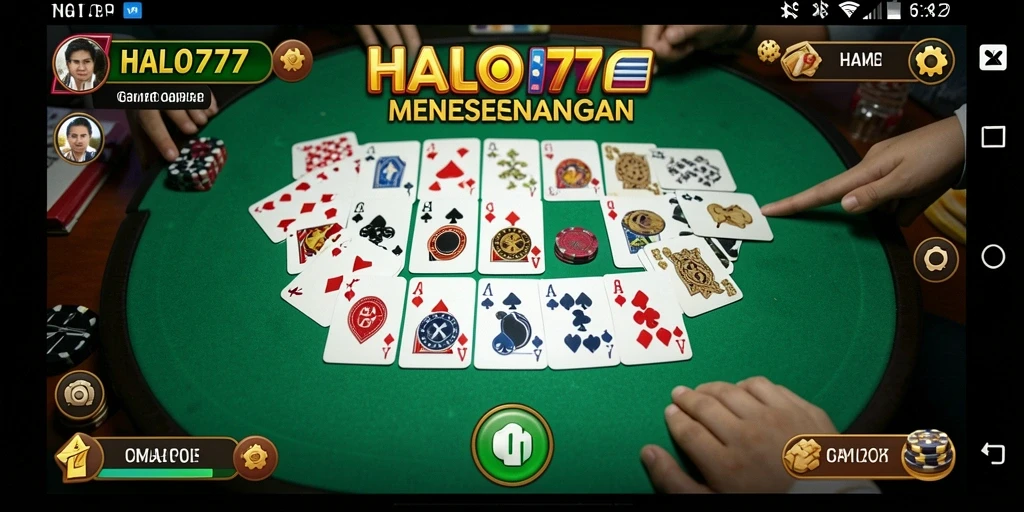 Tampilan gameplay menyenangkan di HALO777 dengan suasana Gaple.