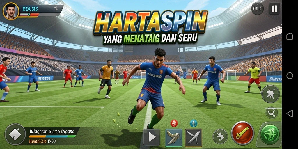 Tampilan seru dari gameplay HARTASPIN yang penuh aksi.