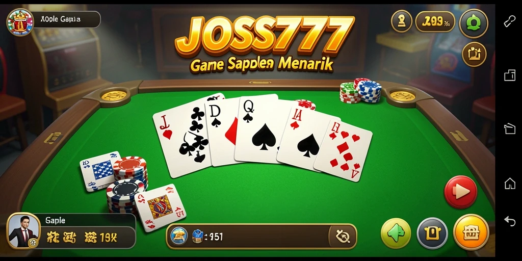 Screenshot gameplay Gaple JOSS777 menampilkan suasana bermain yang seru.