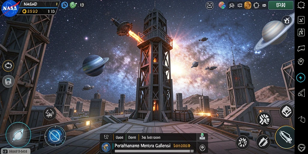 Screenshot gameplay Tower Defense NASA4D yang menegangkan dan strategis.
