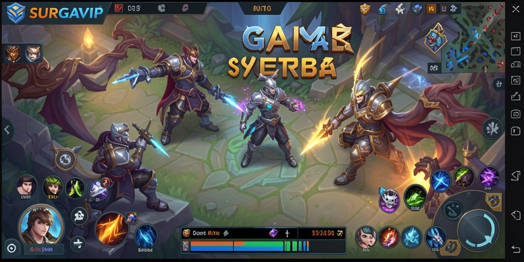 Screenshot gameplay <strong>SURGAVIP</strong> yang menunjukkan aksi seru antar tim.