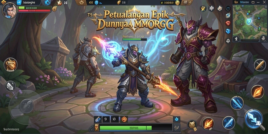 Gameplay T6 yang menegangkan dalam dunia MMORPG yang luas.