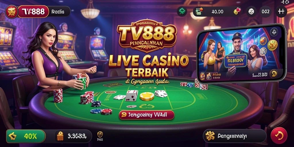 Tampilan gameplay Live Casino yang interaktif dan mendebarkan di TV888.
