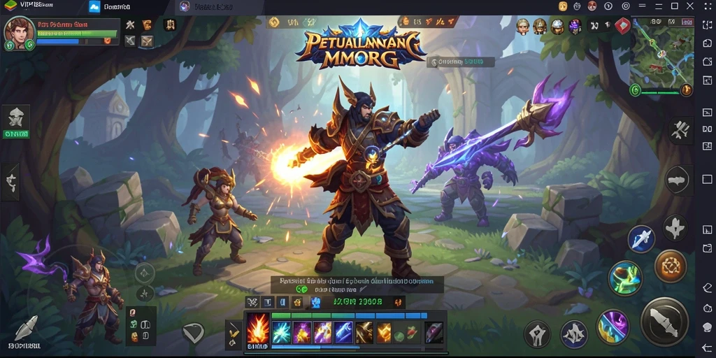 Tampilan gameplay menakjubkan dalam VIP188 saat menjelajahi dunia MMORPG.